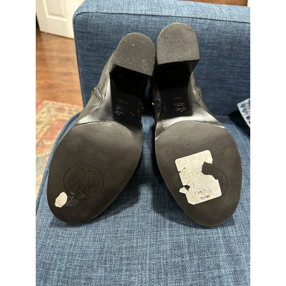 Tory Burch Black Leather Mae Ankle Booties Size 9.5